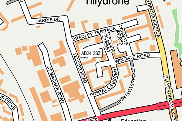 AB24 2SZ map - OS OpenMap – Local (Ordnance Survey) AB24 2SZ map - OS OpenMap – Local (Ordnance Survey)