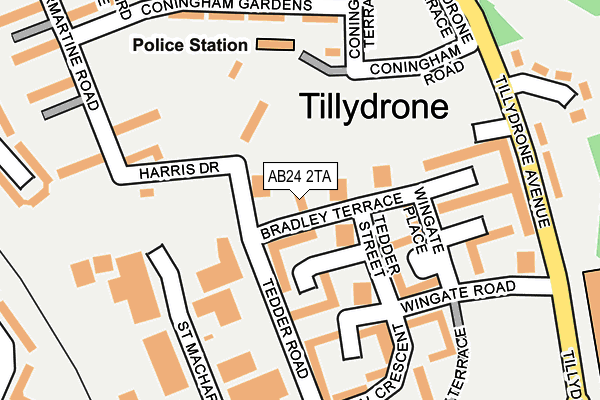 AB24 2TA map - OS OpenMap – Local (Ordnance Survey) AB24 2TA map - OS OpenMap – Local (Ordnance Survey)