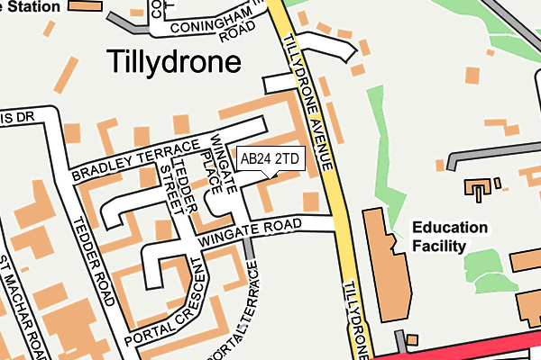 AB24 2TD map - OS OpenMap – Local (Ordnance Survey)
