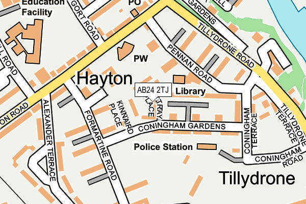 AB24 2TJ map - OS OpenMap – Local (Ordnance Survey) AB24 2TJ map - OS OpenMap – Local (Ordnance Survey)