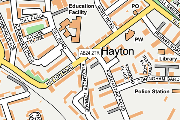 AB24 2TR map - OS OpenMap – Local (Ordnance Survey) AB24 2TR map - OS OpenMap – Local (Ordnance Survey)