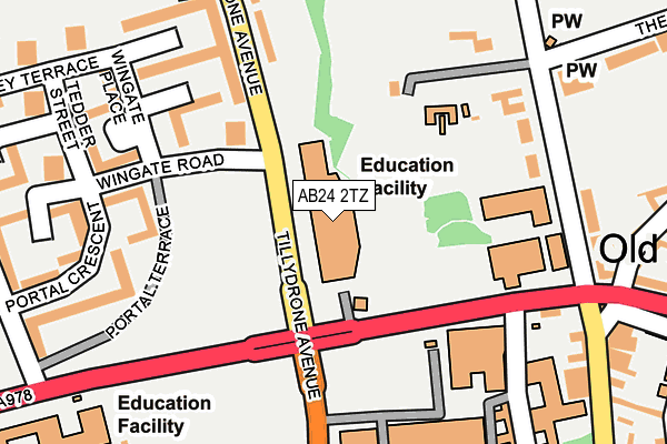 AB24 2TZ map - OS OpenMap – Local (Ordnance Survey) AB24 2TZ map - OS OpenMap – Local (Ordnance Survey)
