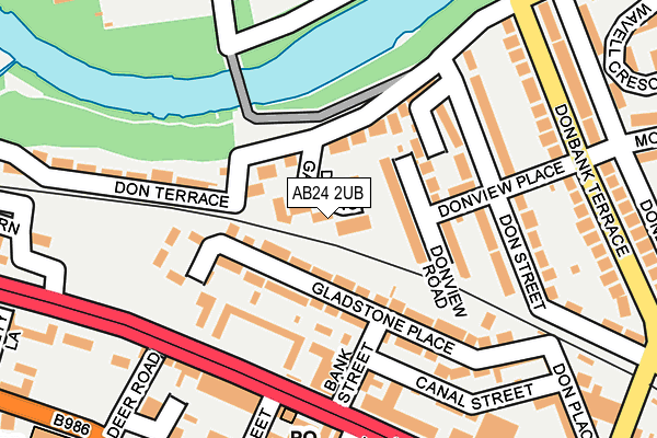 AB24 2UB map - OS OpenMap – Local (Ordnance Survey) AB24 2UB map - OS OpenMap – Local (Ordnance Survey)