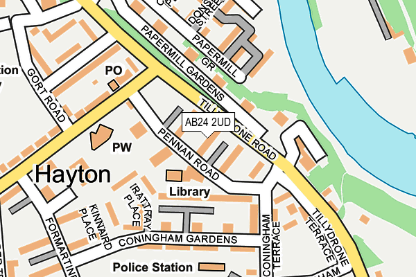 AB24 2UD map - OS OpenMap – Local (Ordnance Survey) AB24 2UD map - OS OpenMap – Local (Ordnance Survey)