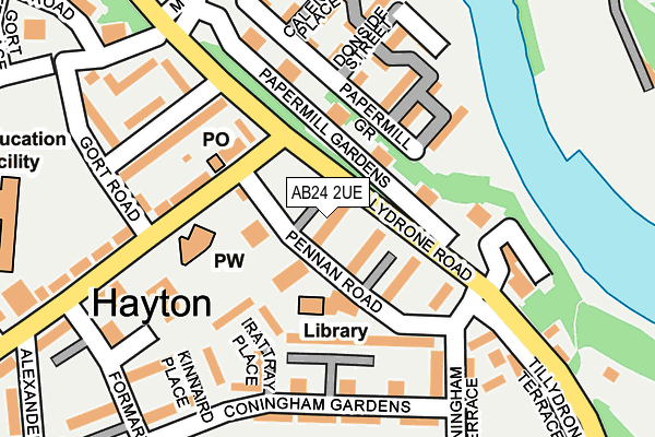 AB24 2UE map - OS OpenMap – Local (Ordnance Survey) AB24 2UE map - OS OpenMap – Local (Ordnance Survey)