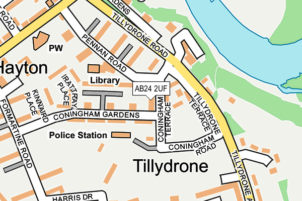 AB24 2UF map - OS OpenMap – Local (Ordnance Survey) AB24 2UF map - OS OpenMap – Local (Ordnance Survey)