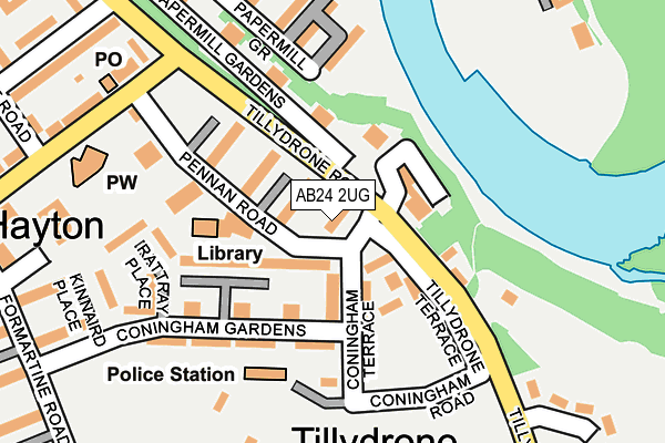 AB24 2UG map - OS OpenMap – Local (Ordnance Survey) AB24 2UG map - OS OpenMap – Local (Ordnance Survey)