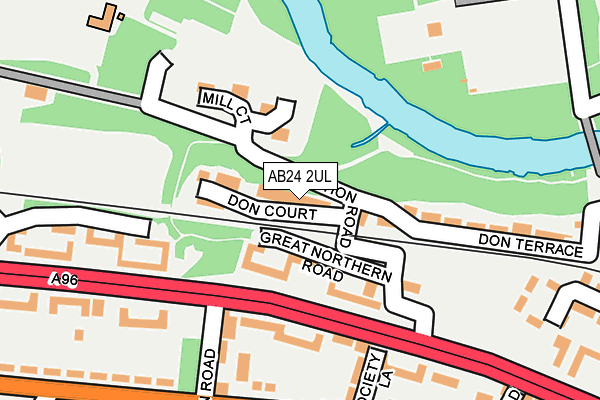AB24 2UL map - OS OpenMap – Local (Ordnance Survey) AB24 2UL map - OS OpenMap – Local (Ordnance Survey)