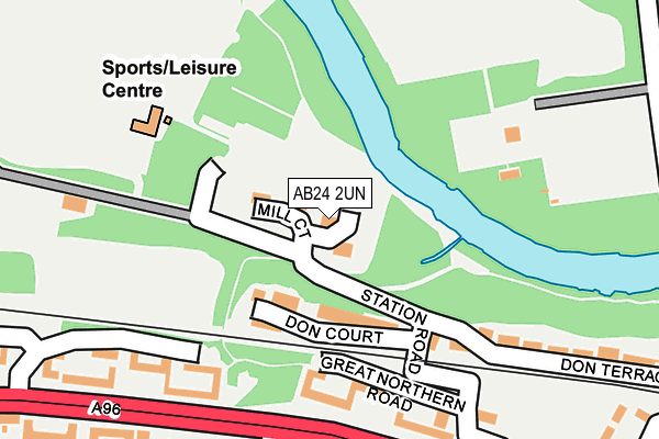 AB24 2UN map - OS OpenMap – Local (Ordnance Survey)