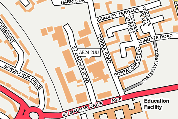 AB24 2UU map - OS OpenMap – Local (Ordnance Survey) AB24 2UU map - OS OpenMap – Local (Ordnance Survey)