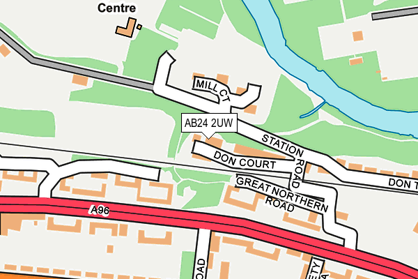 AB24 2UW map - OS OpenMap – Local (Ordnance Survey) AB24 2UW map - OS OpenMap – Local (Ordnance Survey)