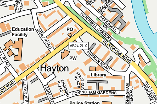 AB24 2UX map - OS OpenMap – Local (Ordnance Survey) AB24 2UX map - OS OpenMap – Local (Ordnance Survey)