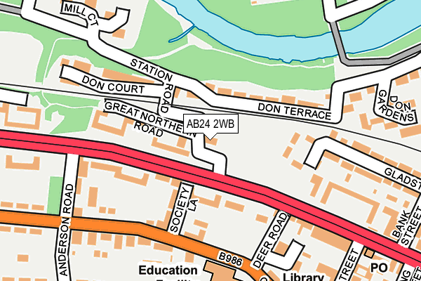 AB24 2WB map - OS OpenMap – Local (Ordnance Survey) AB24 2WB map - OS OpenMap – Local (Ordnance Survey)