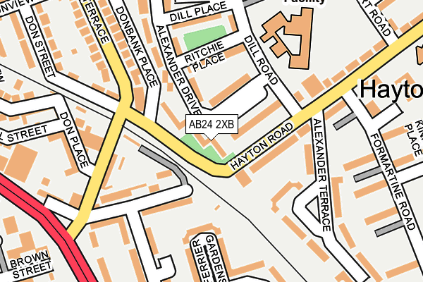 AB24 2XB map - OS OpenMap – Local (Ordnance Survey) AB24 2XB map - OS OpenMap – Local (Ordnance Survey)