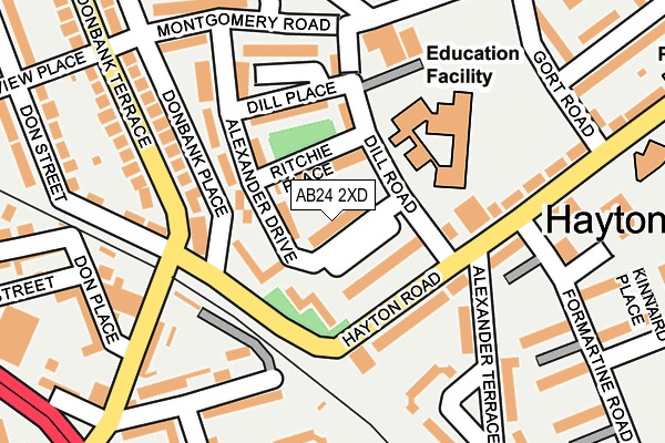 AB24 2XD map - OS OpenMap – Local (Ordnance Survey) AB24 2XD map - OS OpenMap – Local (Ordnance Survey)