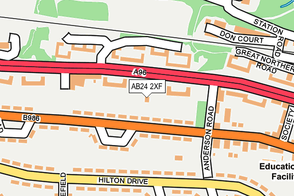 AB24 2XF map - OS OpenMap – Local (Ordnance Survey) AB24 2XF map - OS OpenMap – Local (Ordnance Survey)