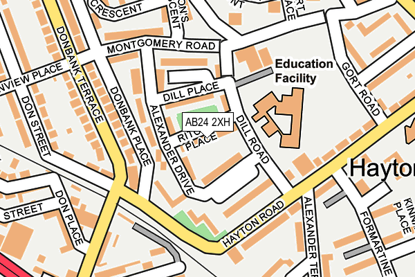 AB24 2XH map - OS OpenMap – Local (Ordnance Survey) AB24 2XH map - OS OpenMap – Local (Ordnance Survey)