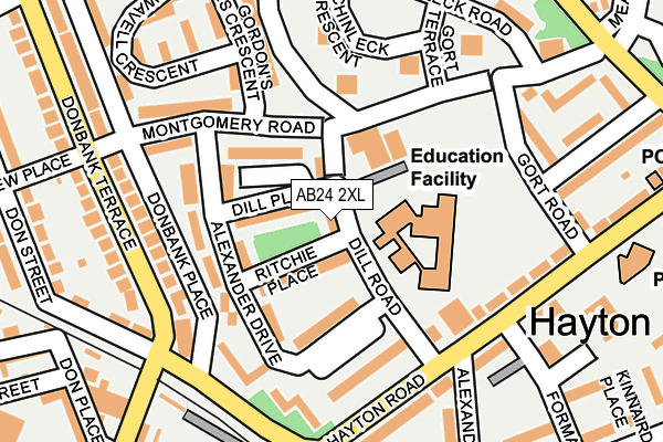 AB24 2XL map - OS OpenMap – Local (Ordnance Survey) AB24 2XL map - OS OpenMap – Local (Ordnance Survey)