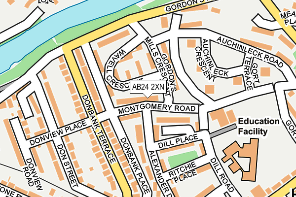 AB24 2XN map - OS OpenMap – Local (Ordnance Survey) AB24 2XN map - OS OpenMap – Local (Ordnance Survey)