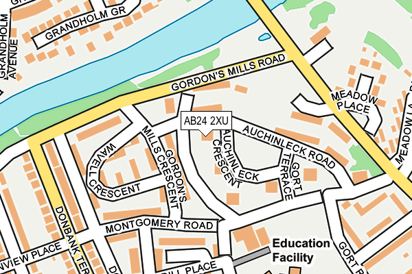 AB24 2XU map - OS OpenMap – Local (Ordnance Survey) AB24 2XU map - OS OpenMap – Local (Ordnance Survey)