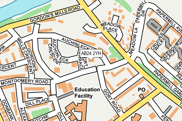 AB24 2YH map - OS OpenMap – Local (Ordnance Survey) AB24 2YH map - OS OpenMap – Local (Ordnance Survey)