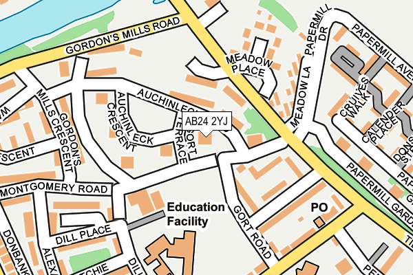 AB24 2YJ map - OS OpenMap – Local (Ordnance Survey) AB24 2YJ map - OS OpenMap – Local (Ordnance Survey)