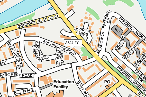 AB24 2YL map - OS OpenMap – Local (Ordnance Survey) AB24 2YL map - OS OpenMap – Local (Ordnance Survey)