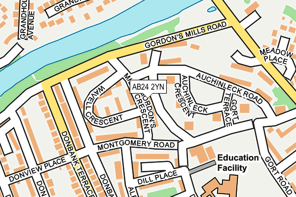 AB24 2YN map - OS OpenMap – Local (Ordnance Survey) AB24 2YN map - OS OpenMap – Local (Ordnance Survey)