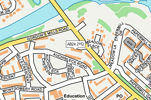 AB24 2YQ map - OS OpenMap – Local (Ordnance Survey) AB24 2YQ map - OS OpenMap – Local (Ordnance Survey)