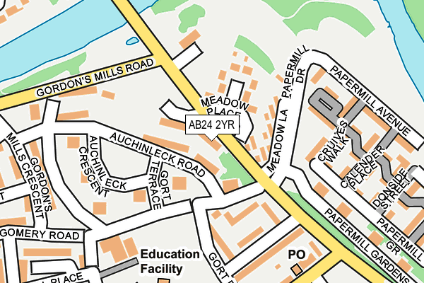 AB24 2YR map - OS OpenMap – Local (Ordnance Survey) AB24 2YR map - OS OpenMap – Local (Ordnance Survey)