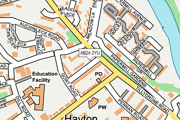AB24 2YU map - OS OpenMap – Local (Ordnance Survey) AB24 2YU map - OS OpenMap – Local (Ordnance Survey)