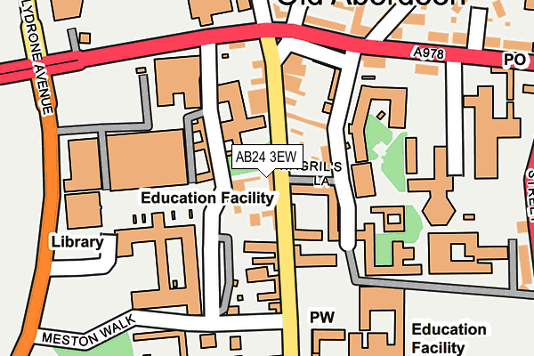 AB24 3EW map - OS OpenMap – Local (Ordnance Survey) AB24 3EW map - OS OpenMap – Local (Ordnance Survey)