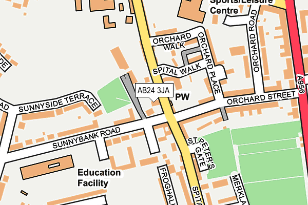 AB24 3JA map - OS OpenMap – Local (Ordnance Survey) AB24 3JA map - OS OpenMap – Local (Ordnance Survey)