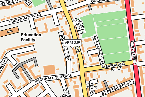 AB24 3JE map - OS OpenMap – Local (Ordnance Survey) AB24 3JE map - OS OpenMap – Local (Ordnance Survey)