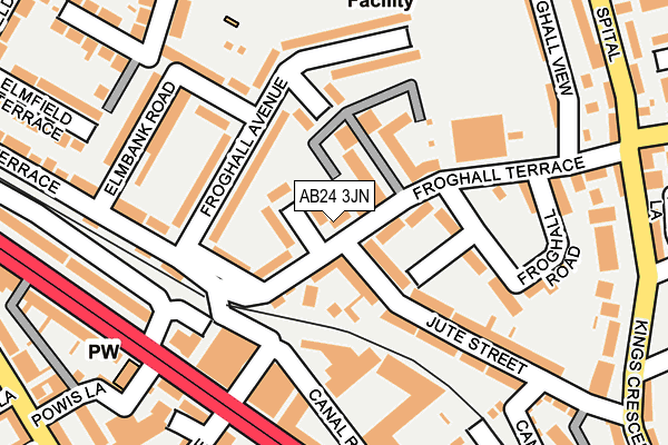 AB24 3JN map - OS OpenMap – Local (Ordnance Survey) AB24 3JN map - OS OpenMap – Local (Ordnance Survey)