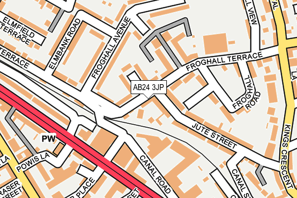 AB24 3JP map - OS OpenMap – Local (Ordnance Survey) AB24 3JP map - OS OpenMap – Local (Ordnance Survey)