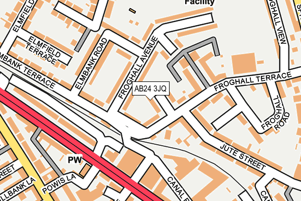 AB24 3JQ map - OS OpenMap – Local (Ordnance Survey) AB24 3JQ map - OS OpenMap – Local (Ordnance Survey)