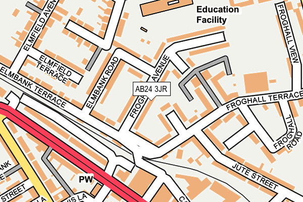 AB24 3JR map - OS OpenMap – Local (Ordnance Survey) AB24 3JR map - OS OpenMap – Local (Ordnance Survey)