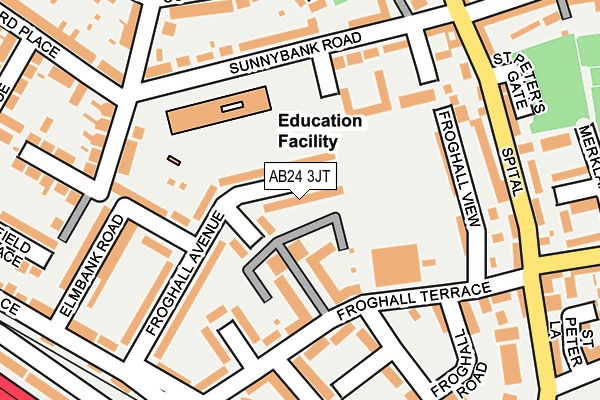 AB24 3JT map - OS OpenMap – Local (Ordnance Survey) AB24 3JT map - OS OpenMap – Local (Ordnance Survey)