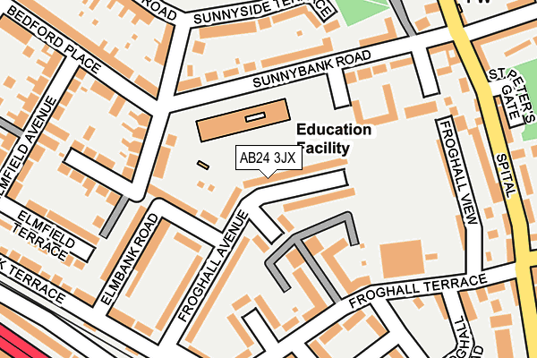 AB24 3JX map - OS OpenMap – Local (Ordnance Survey) AB24 3JX map - OS OpenMap – Local (Ordnance Survey)