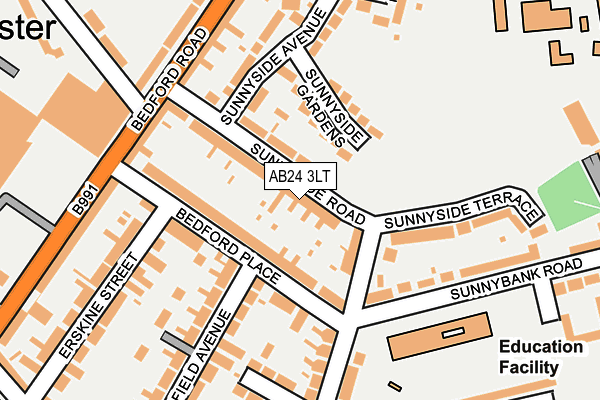 AB24 3LT map - OS OpenMap – Local (Ordnance Survey) AB24 3LT map - OS OpenMap – Local (Ordnance Survey)