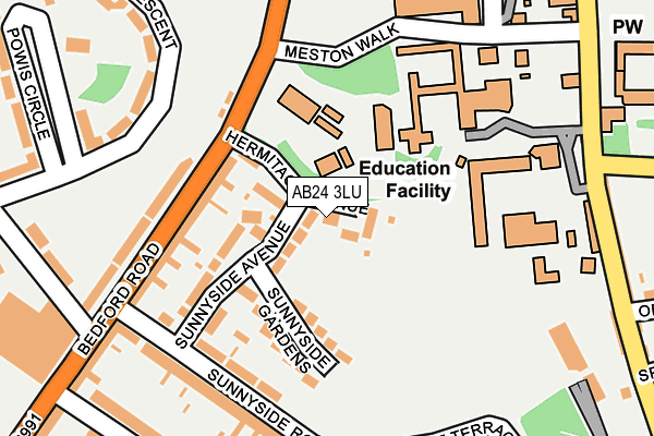 AB24 3LU map - OS OpenMap – Local (Ordnance Survey) AB24 3LU map - OS OpenMap – Local (Ordnance Survey)