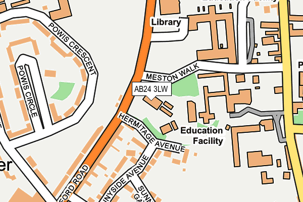 AB24 3LW map - OS OpenMap – Local (Ordnance Survey) AB24 3LW map - OS OpenMap – Local (Ordnance Survey)