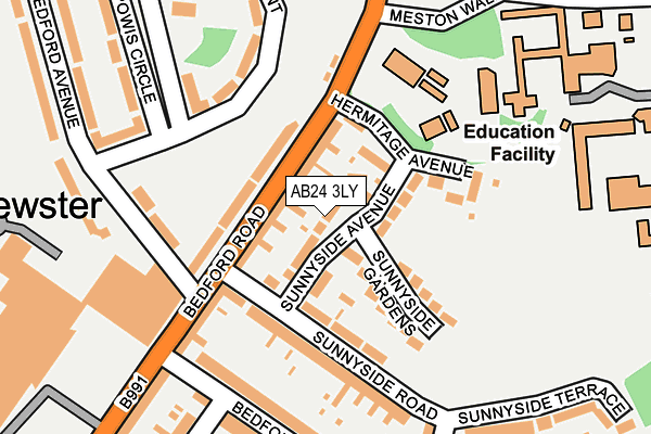 AB24 3LY map - OS OpenMap – Local (Ordnance Survey) AB24 3LY map - OS OpenMap – Local (Ordnance Survey)