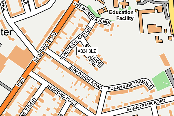 AB24 3LZ map - OS OpenMap – Local (Ordnance Survey) AB24 3LZ map - OS OpenMap – Local (Ordnance Survey)