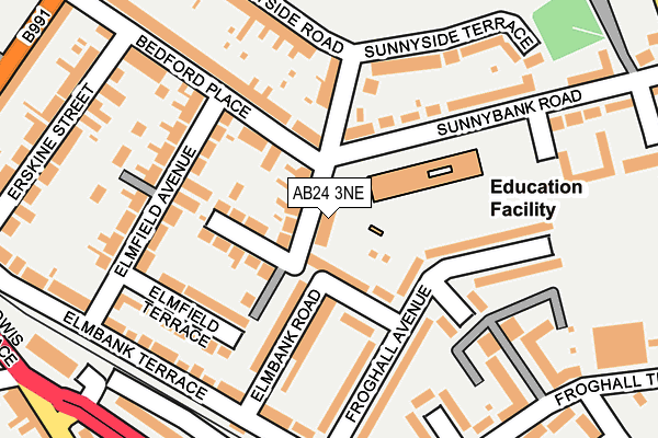 AB24 3NE map - OS OpenMap – Local (Ordnance Survey) AB24 3NE map - OS OpenMap – Local (Ordnance Survey)