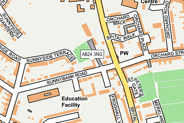 AB24 3NG map - OS OpenMap – Local (Ordnance Survey) AB24 3NG map - OS OpenMap – Local (Ordnance Survey)