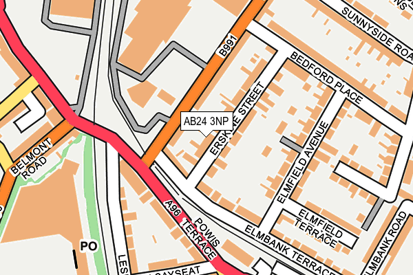 AB24 3NP map - OS OpenMap – Local (Ordnance Survey) AB24 3NP map - OS OpenMap – Local (Ordnance Survey)