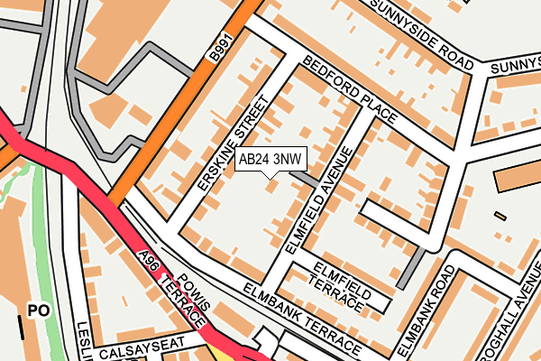 AB24 3NW map - OS OpenMap – Local (Ordnance Survey) AB24 3NW map - OS OpenMap – Local (Ordnance Survey)