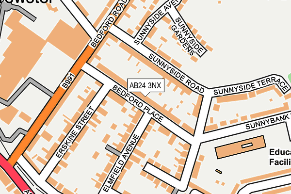 AB24 3NX map - OS OpenMap – Local (Ordnance Survey) AB24 3NX map - OS OpenMap – Local (Ordnance Survey)